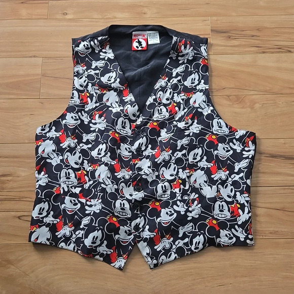 Vintage Unisex 100% Silk Mickey Mouse Vest size LARGE - Picture 7 of 11